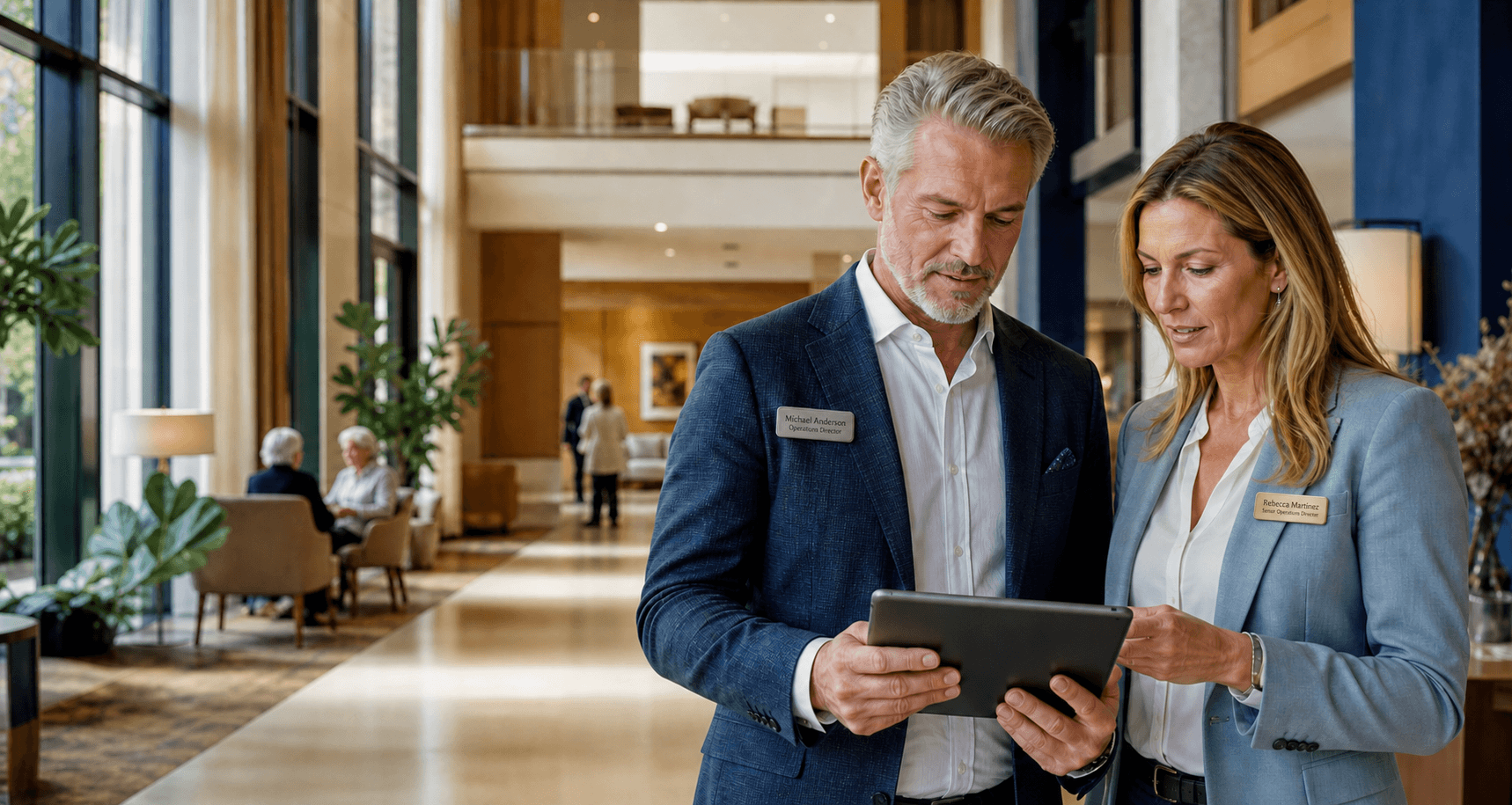 Senior living operations leaders coordinating across their community